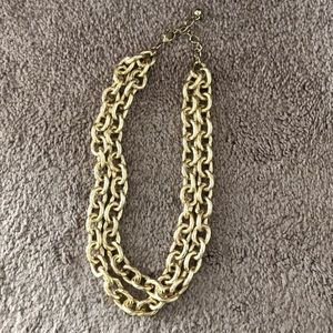 Gold Double Strand Chain Necklace